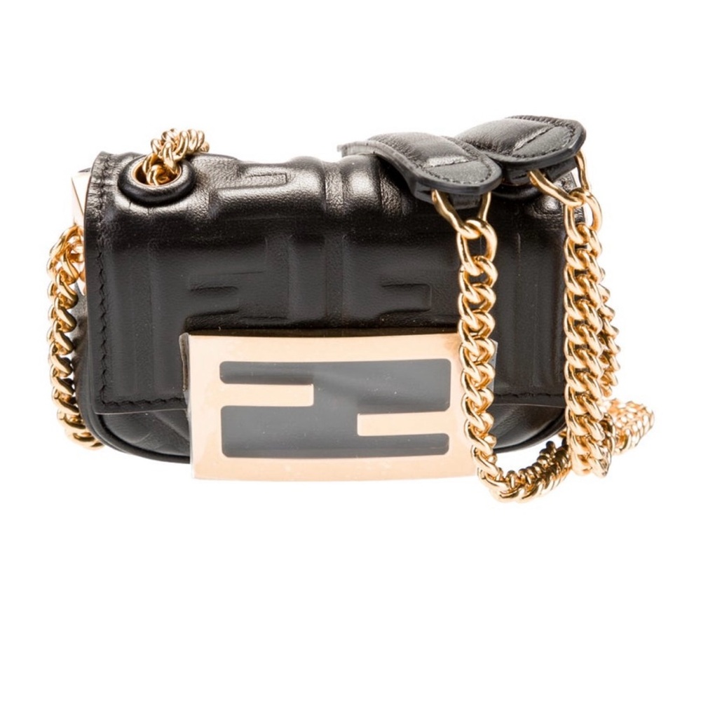Fendi Embossed Zucca Nano Baguette Chain